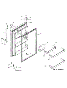 02 - Fresh Food Door parts for Ge Refrigerator GTS22JCPDRCC from AppliancePartsPros.com