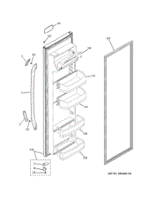 02 - Fresh Food Door parts for Ge Refrigerator GSS20DBTBWW from AppliancePartsPros.com