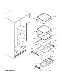 07 - Fresh Food Shelves parts for Ge Refrigerator MSS25IETBWW from AppliancePartsPros.com