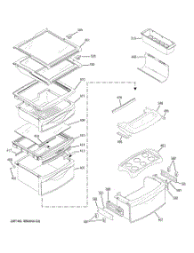 09 - Fresh Food Shelves parts for Ge Refrigerator PHE25PGTEFBB from AppliancePartsPros.com