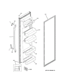 02 - Fresh Food Door parts for Ge Refrigerator GSS25JETBBB from AppliancePartsPros.com