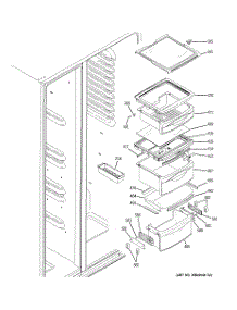 08 - Fresh Food Shelves parts for Ge Refrigerator GCE21MGTBFBB from AppliancePartsPros.com