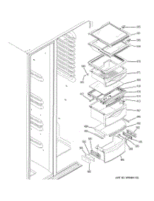 08 - Fresh Food Shelves parts for Ge Refrigerator GSC23KSWASS from AppliancePartsPros.com
