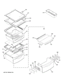 08 - Fresh Food Shelves parts for Ge Refrigerator GSE25MGTBCSS from AppliancePartsPros.com