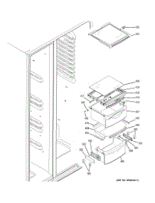 08 - Fresh Food Shelves parts for Ge Refrigerator GCE23LHTBFBB from AppliancePartsPros.com