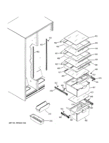 06 - Fresh Food Shelves parts for Ge Refrigerator GSE20IBTBFBB from AppliancePartsPros.com