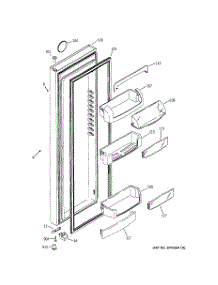 02 - Fresh Food Door parts for Ge Refrigerator GCE21LGTBFNS from AppliancePartsPros.com