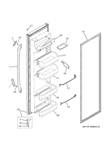 02 - Fresh Food Door parts for Ge Refrigerator GSE20IETBFBB from AppliancePartsPros.com