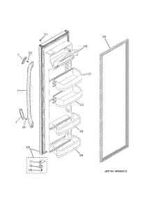 02 - Fresh Food Door parts for Ge Refrigerator GSH25JFTBCC from AppliancePartsPros.com