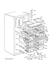 03 - Shelves & Drawers parts for Ge Refrigerator ZIRS36NDARH from AppliancePartsPros.com