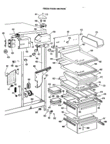 04 - Fresh Food Section parts for Ge Refrigerator MSX27XLP from AppliancePartsPros.com