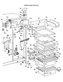 04 - Fresh Food Section parts for Ge Refrigerator MSX27XLB from AppliancePartsPros.com