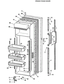 02 - Fresh Food Door parts for Ge Refrigerator MSX27XLJ from AppliancePartsPros.com