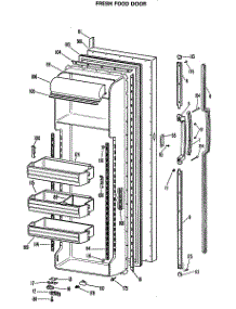 02 - Fresh Food Door parts for Ge Refrigerator MSX27XLL from AppliancePartsPros.com