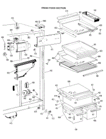 03 - Fresh Food Section parts for Ge Refrigerator TFX22DHE from AppliancePartsPros.com