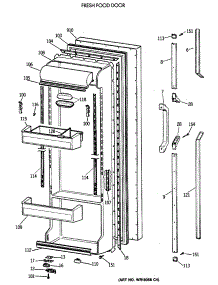 02 - Fresh Food Door parts for Ge Refrigerator TFX24PRXAWW from AppliancePartsPros.com