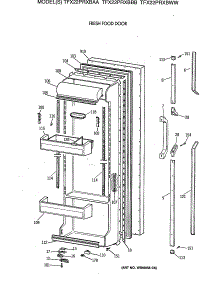 02 - Fresh Food Door parts for Ge Refrigerator TFX22PRXBBB from AppliancePartsPros.com