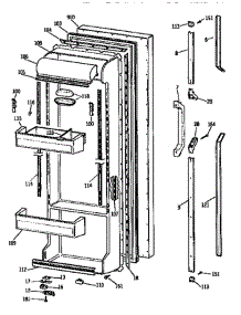Fresh Food Door parts for Ge Refrigerator TFX24PRAXBB from AppliancePartsPros.com