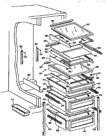 Fresh Food Section parts for Ge Refrigerator TFX24PRAXBB from AppliancePartsPros.com