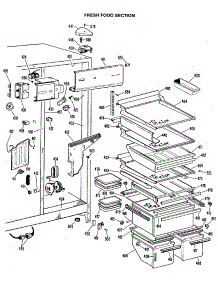 04 - Fresh Food Section parts for Ge Refrigerator TFX27FJB from AppliancePartsPros.com