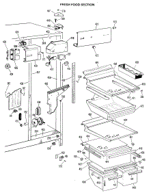 04 - Fresh Food Section parts for Ge Refrigerator TFX24RKB from AppliancePartsPros.com