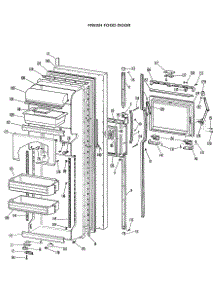 02 - Fresh Food Door parts for Ge Refrigerator TFX24FKB from AppliancePartsPros.com