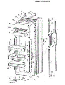 02 - Fresh Food Door parts for Ge Refrigerator TFX27RKC from AppliancePartsPros.com