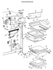 03 - Fresh Food Section parts for Ge Refrigerator TFX22KLG from AppliancePartsPros.com