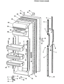02 - Fresh Food Door parts for Ge Refrigerator TFX27RJF from AppliancePartsPros.com