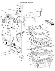 04 - Fresh Food Section parts for Ge Refrigerator TFX27RJF from AppliancePartsPros.com