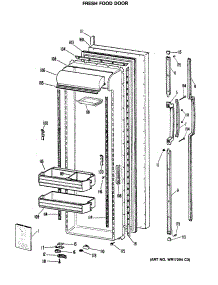 02 - Fresh Food Door parts for Ge Refrigerator TFX27VRBWH from AppliancePartsPros.com