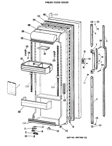 02 - Fresh Food Door parts for Ge Refrigerator TFX24ERAWH from AppliancePartsPros.com
