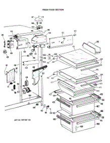 04 - Fresh Food Section parts for Ge Refrigerator TFX24ERAWH from AppliancePartsPros.com