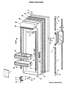 02 - Fresh Food Door parts for Ge Refrigerator TFX27ERAWH from AppliancePartsPros.com