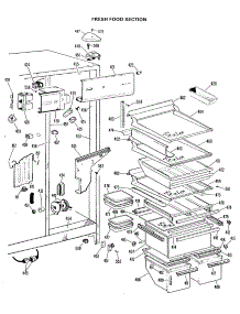 04 - Fresh Food Section parts for Ge Refrigerator TFX27FJE from AppliancePartsPros.com
