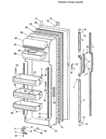 02 - Fresh Food Door parts for Ge Refrigerator TFX27EKC from AppliancePartsPros.com