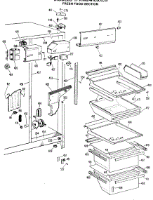 04 - Fresh Food Section parts for Ge Refrigerator TFXW24RLC from AppliancePartsPros.com