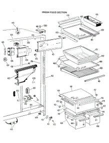 03 - Fresh Food Section parts for Ge Refrigerator TFX22KHE from AppliancePartsPros.com
