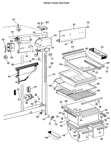 03 - Fresh Food Section parts for Ge Refrigerator TFX22DJF from AppliancePartsPros.com