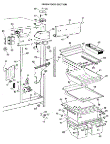 03 - Fresh Food Section parts for Ge Refrigerator TFX22RJF from AppliancePartsPros.com