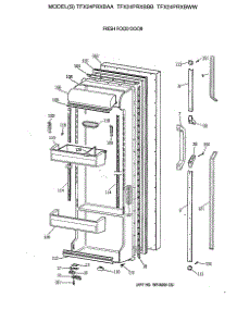 02 - Fresh Food Door parts for Ge Refrigerator TFX24PRXBWW from AppliancePartsPros.com
