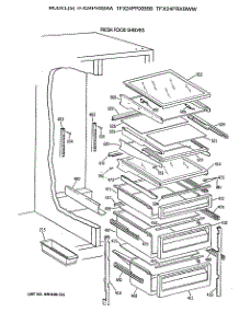 05 - Fresh Food Shelves parts for Ge Refrigerator TFX24PRXBWW from AppliancePartsPros.com