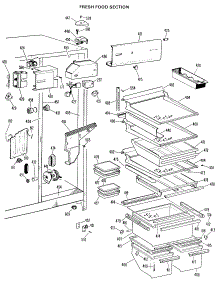 04 - Fresh Food Section parts for Ge Refrigerator TFX27EJF from AppliancePartsPros.com