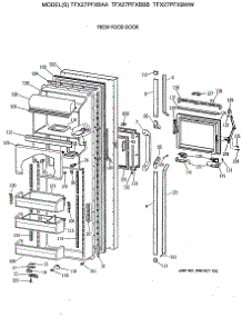 02 - Fresh Food Door parts for Ge Refrigerator TFX27PFXBAA from AppliancePartsPros.com