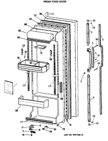 02 - Fresh Food Door parts for Ge Refrigerator TFX24VRBAD from AppliancePartsPros.com