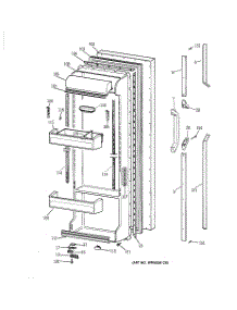 02 - Fresh Food Door parts for Ge Refrigerator TFK24PRXCWW from AppliancePartsPros.com