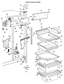 04 - Fresh Food Section parts for Ge Refrigerator TFX24RLB from AppliancePartsPros.com
