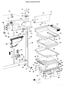 03 - Fresh Food Section parts for Ge Refrigerator TFX24ZKC from AppliancePartsPros.com