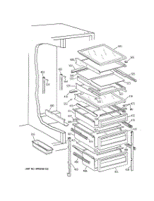 05 - Fresh Food Shelves parts for Ge Refrigerator TFX22PRXDBB from AppliancePartsPros.com