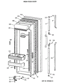 02 - Fresh Food Door parts for Ge Refrigerator TFX27PRXAAA from AppliancePartsPros.com